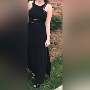 Tobi - formal cut out maxi dress - black - size M